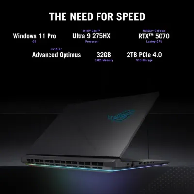 ASUS - ROG Strix G18 - Laptop Gaming Pantalla  18" (240 Hz, 2,5 K) - Intel Core Ultra 9 HX - 32 GB de RAM - NVIDIA GeForce RTX 5070 - SSD de 2 TB - Gris Eclipse - Windows 11 PRO - 12 Meses Garantia!