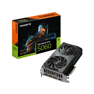GIGABYTE - Tarjeta gráfica GeForce RTX 5060 WINDFORCE OC 8G, 8 GB, 128 bits GDDR7, PCIe 5.0, sistema de refrigeración WINDFORCE - Negra