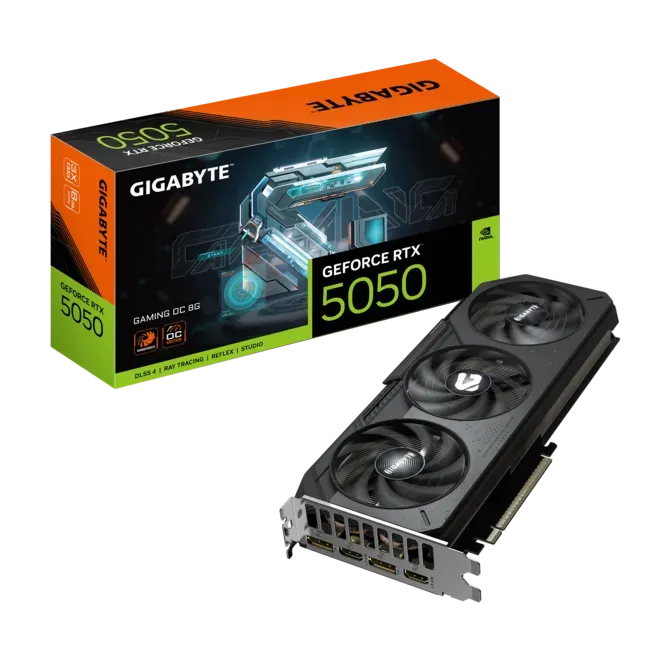 GIGABYTE - Tarjeta gráfica GeForce RTX 5050 GAMING OC 8GB GDDR6 PCI Express 5.0 - Negra