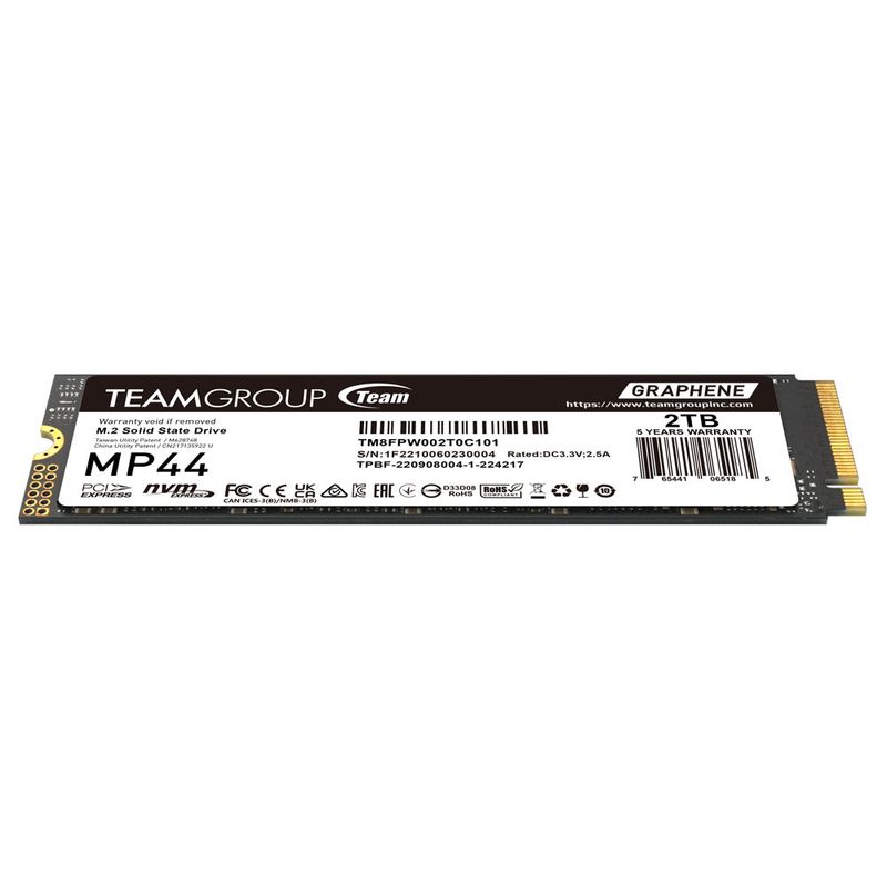 TEAMGROUP MP44 2 TB caché SLC Gen 4x4 M.2 2280 PCIe 4.0 con NVMe SSD para laptop, escritorio, NUC, NAS velocidad de lectura/escritura de hasta 7,000 / 6,000 MB/s - 12 Meses Garantia!