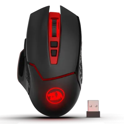 Redragon MIRAGE2 M690 Mouse inalámbrico Gaming con cambio de DPI, 2 botones laterales, 2400 DPI, diseño ergonómico, 8 botones, color negro
