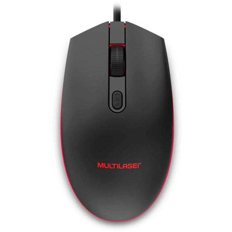 Mouse Gaming Multilaser GM-100 / Luces LED / Cable 1.5m / 2400 DPI