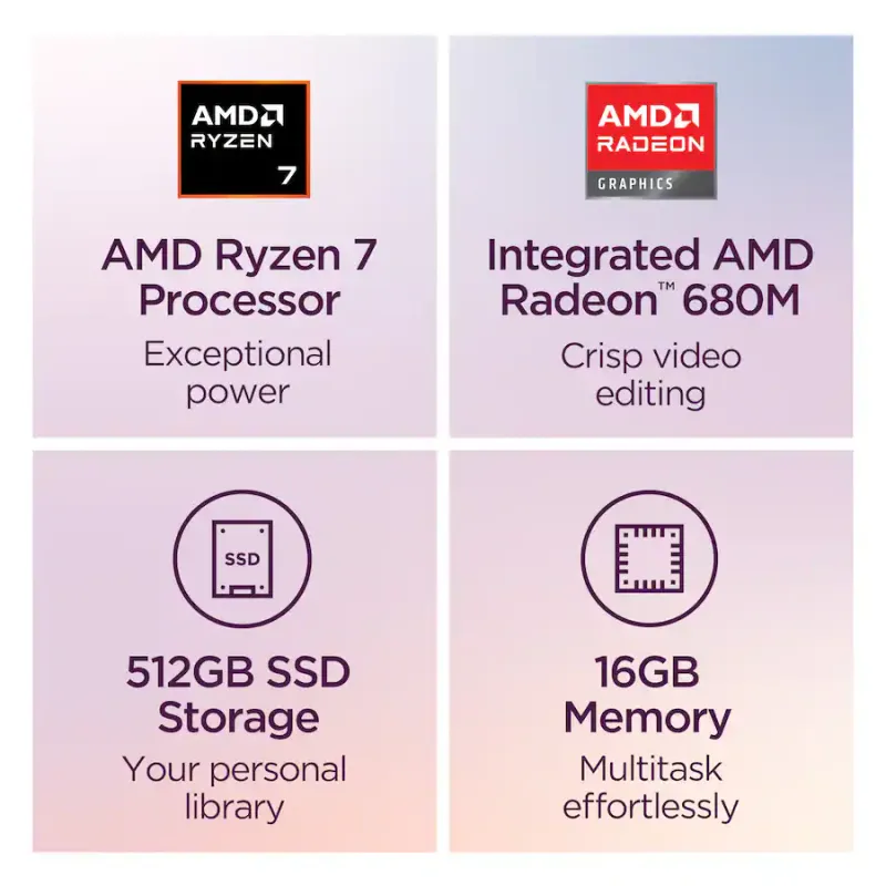 Lenovo - IdeaPad Slim 3 15.3" 2K Touchscreen Laptop - AMD Ryzen 7 170 2025 - 16GB Memory - 512GB SSD - Luna Grey - 12 meses de Garantía