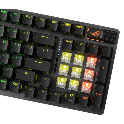 ASUS Republic of Gamers Strix Scope II 96 Teclado inalámbrico para juegos (interruptores lineales NX Snow) - Negro
