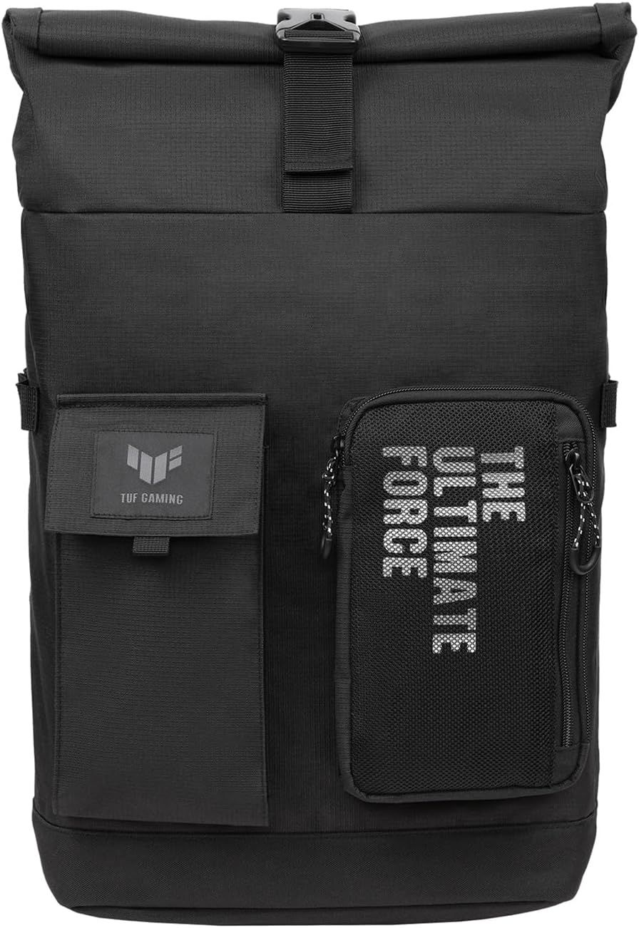 ASUS Mochila TUF Gaming VP4700, portátil de hasta 17 pulgadas, con cierre plegado superior para cambiar el tamaño, peso ligero y duradero repelente al agua para uso diario - Negro