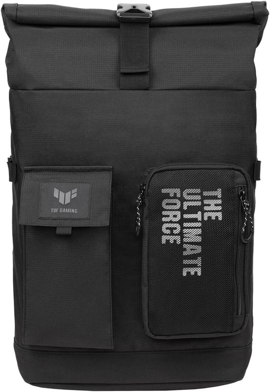 ASUS Mochila TUF Gaming VP4700, portátil de hasta 17 pulgadas, con cierre plegado superior para cambiar el tamaño, peso ligero y duradero repelente al agua para uso diario - Negro
