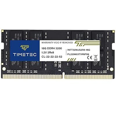 Memoria Timetec 16GB DDR4 3200MHz (PC4-3200AA) PC4-25600 SODIMM - Módulo especial sin ECC de 260 polos 12V CL22 para mini PC portátil y computadora todo en uno - 12 Meses Garantia!