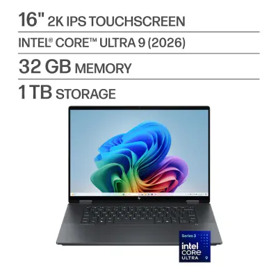 HP OmniBook X Flip - Laptop Pantalla 2-1 Táctil 2K 16" - Intel Core Ultra 9 - 32 GB de memoria - SSD de 1 TB - PC Copilot+ - Gris Eclipse - 12 Meses Garantia!