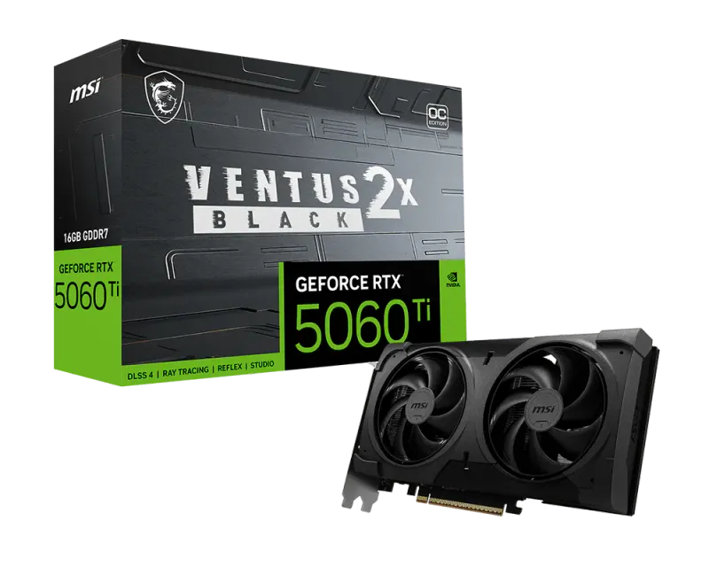 MSI GeForce RTX™ 5060 Ti 16G VENTUS 2X OC BLACK PLUS