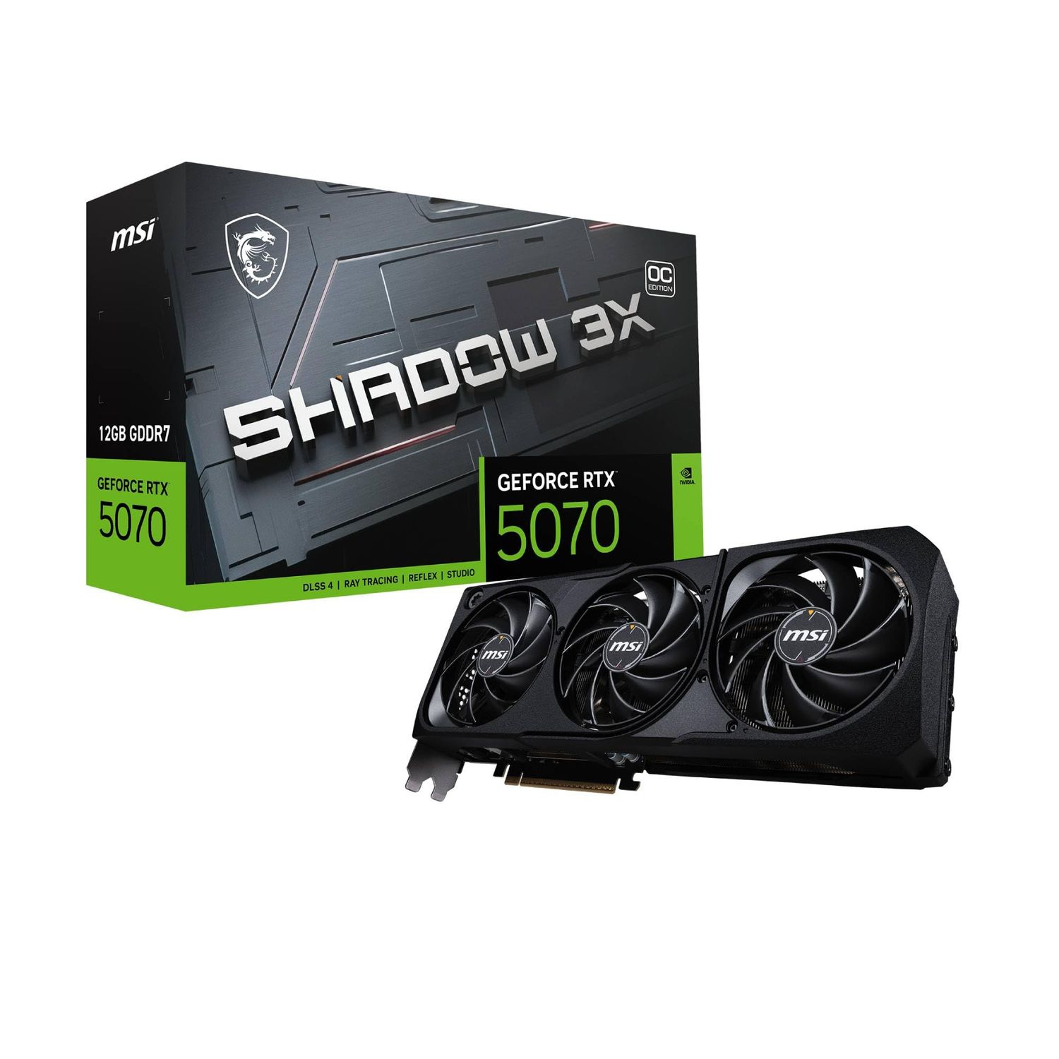 Tarjeta gráfica Geforce MSI RTX 5070 12GB GDDR7 SHADOW 3X OC EDITION -  12 Meses Garantia!