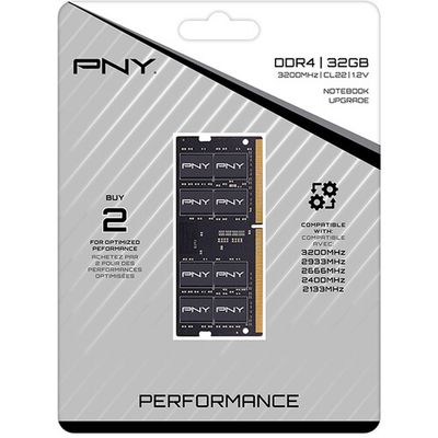 PNY 32GB Performance DDR4 3200 MHz SO-DIMM (1 x 32GB)