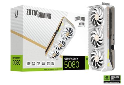 ZOTAC - GAMING RTX 5080 16 GB GDDR7 PCIe 5.0 x16 SOLID OC White Edition. 12 MESES GARANTIA!