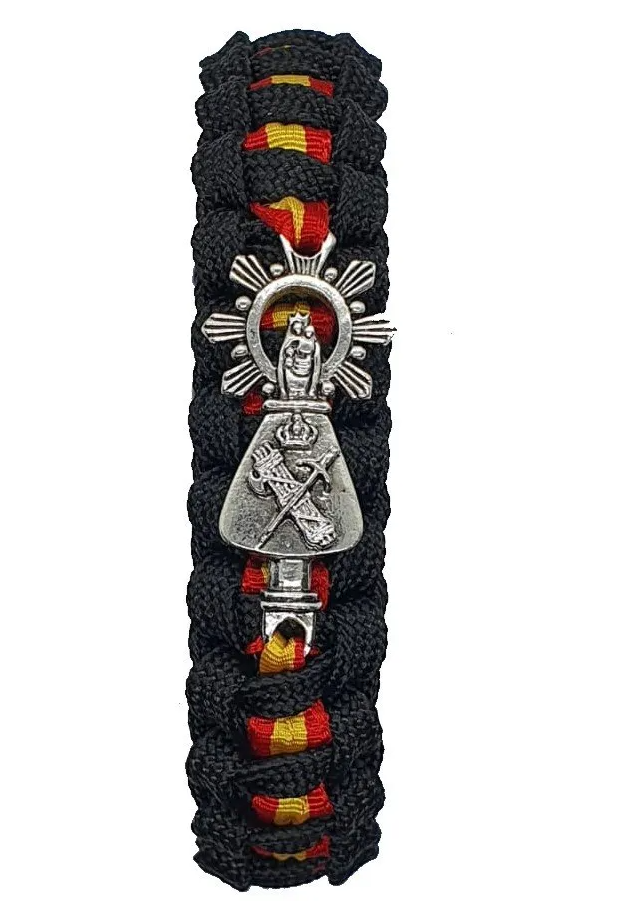 VIRGEN DEL PILAR NEGRA PLATEADA
