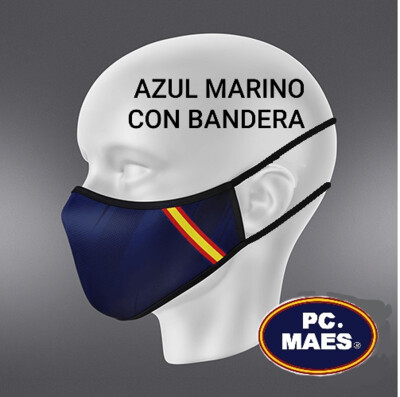 MASCARILLA AZUL CON BANDERA