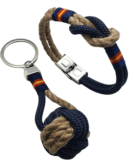JUEGO PULSERA  LLAVERO AZUL YUTE NAUTICA