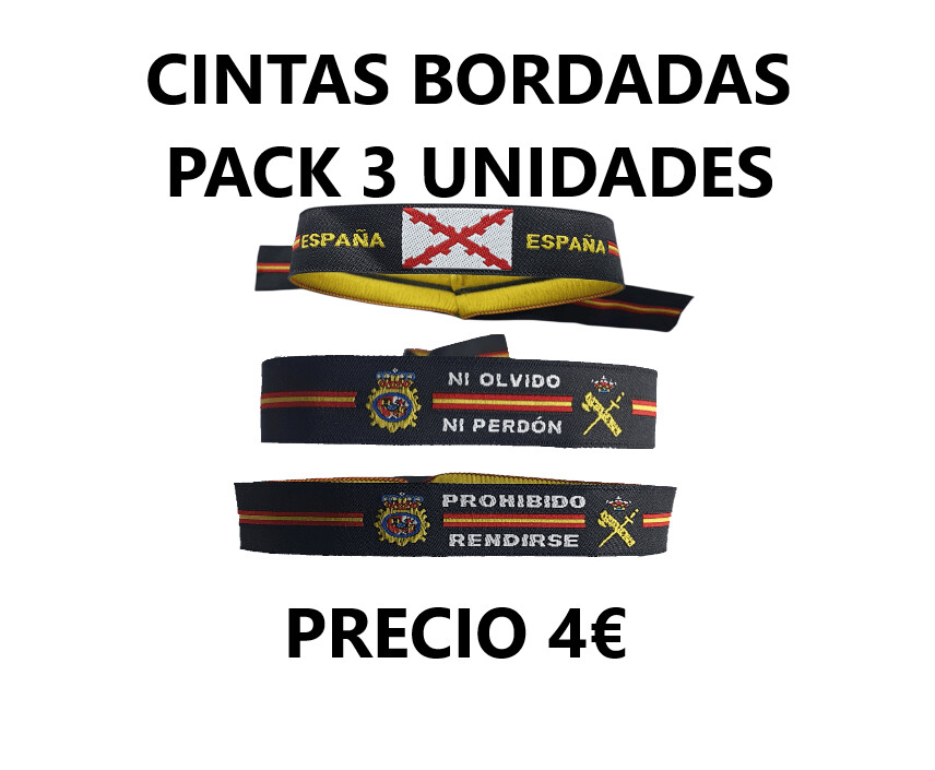 PACK 3 CINTAS PULSERAS