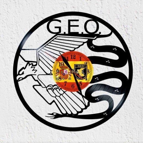 RELOJ DE VINILO ESCUDO G.E.O.