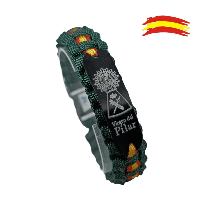 VIRGEN DEL PILAR VERDE CON CHAPA GRABADA
