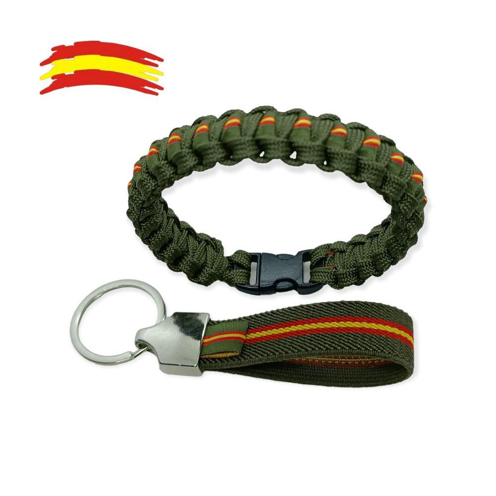 DUO PULSERA LLAVERO VERDE OLIVA