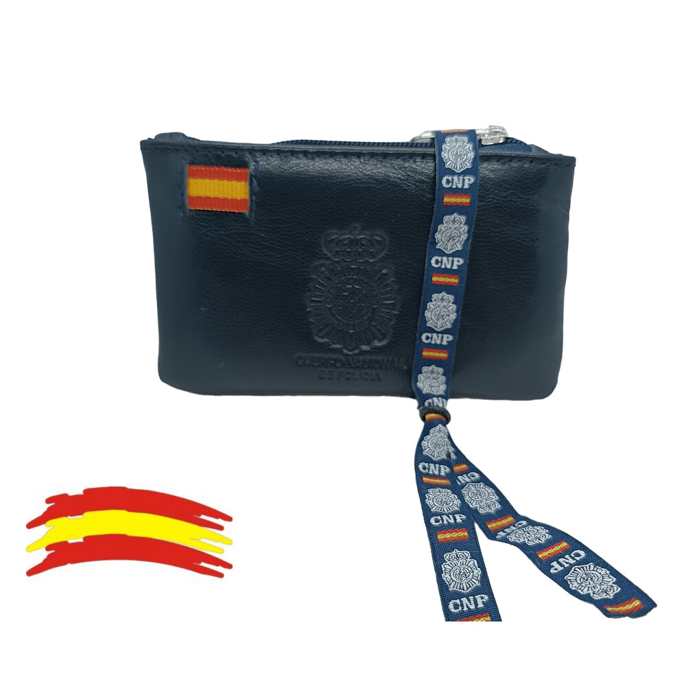 MONEDERO PIEL AZUL DEL CNP