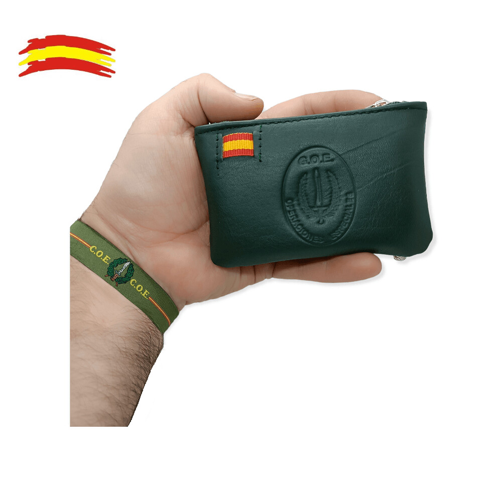 MONEDERO PIEL VERDE G.O.E.