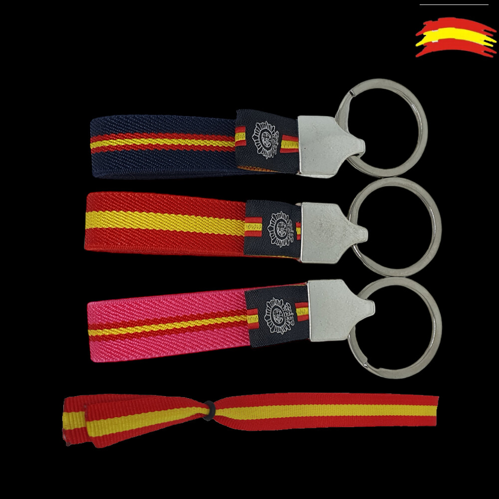 3 LLAVEROS CNP Y CINTA PULSERA ESPAÑA