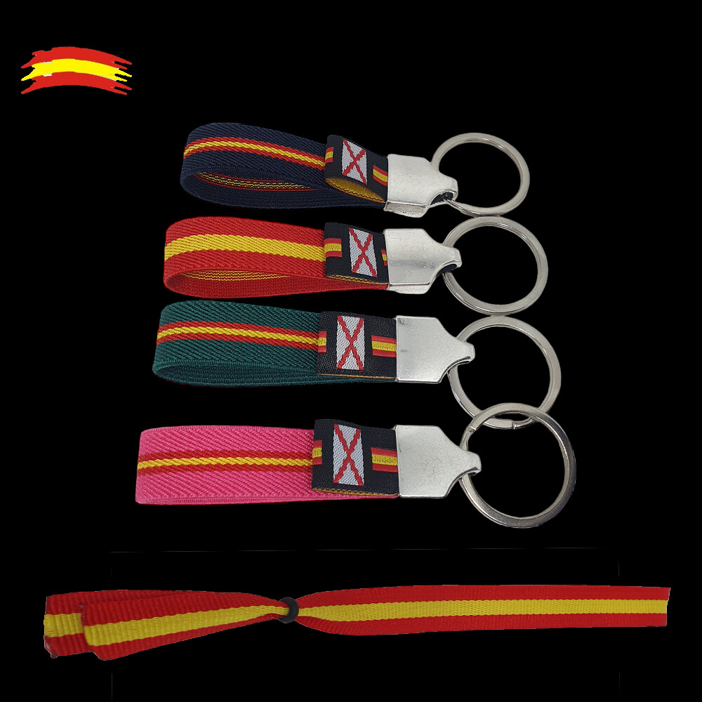 4 LLAVEROS CRUZ DE BORGOÑA Y CINTA PULSERA ELASTICA