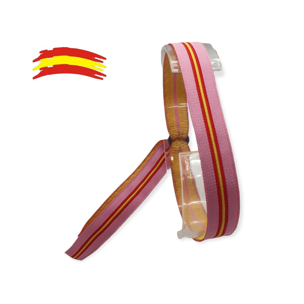 CINTA PULSERA ROSA BORDADA 10MM