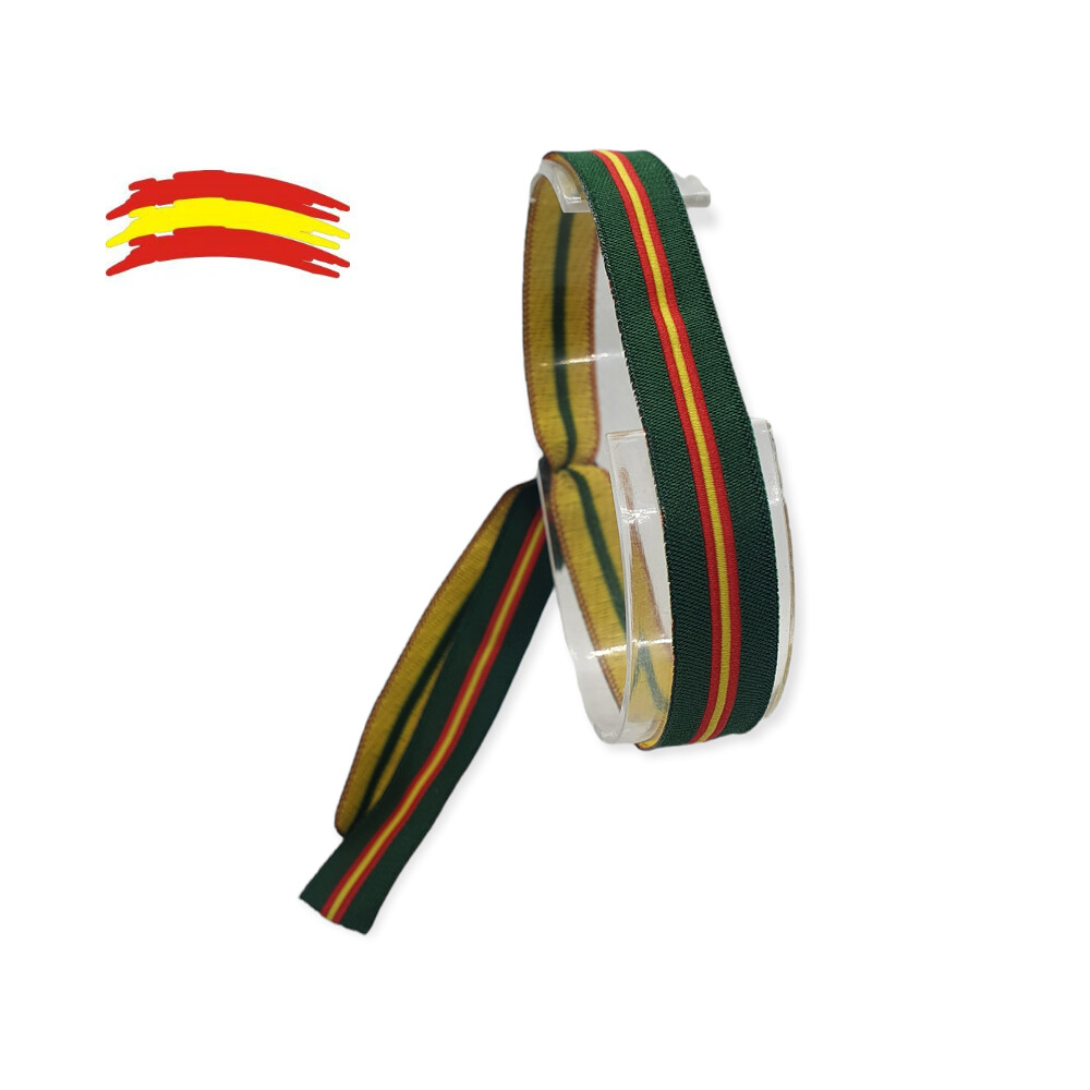 CINTA PULSERA BORDADA VERDE 10MM