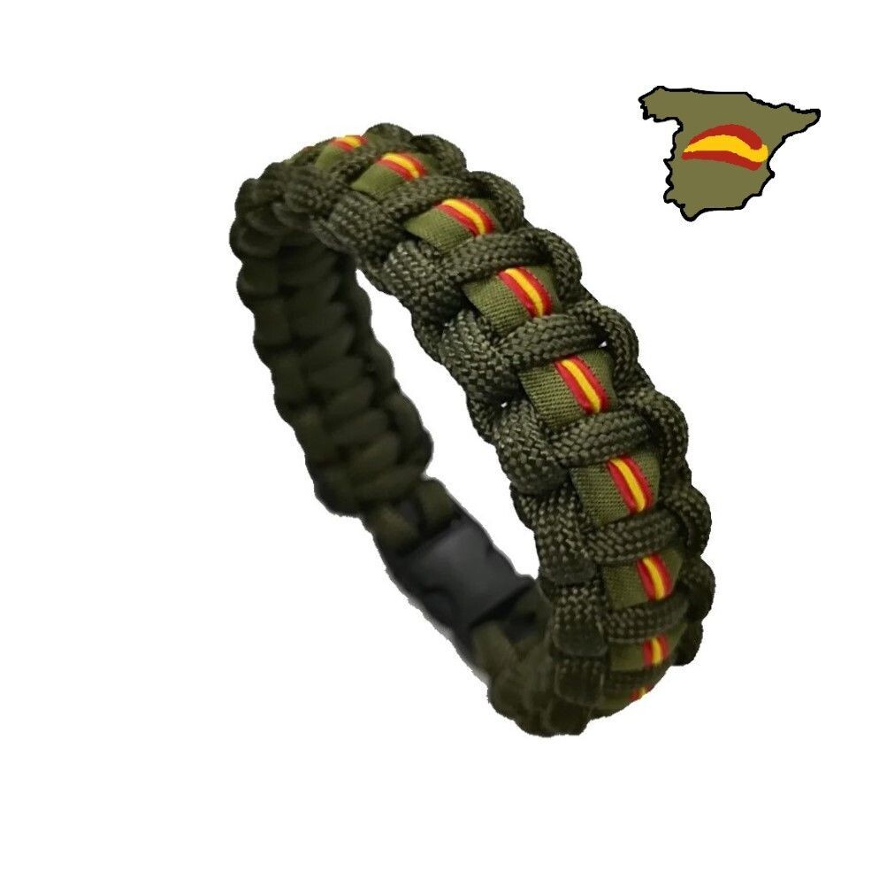 PULSERA VERDE OLIVA COBRA BORDADA