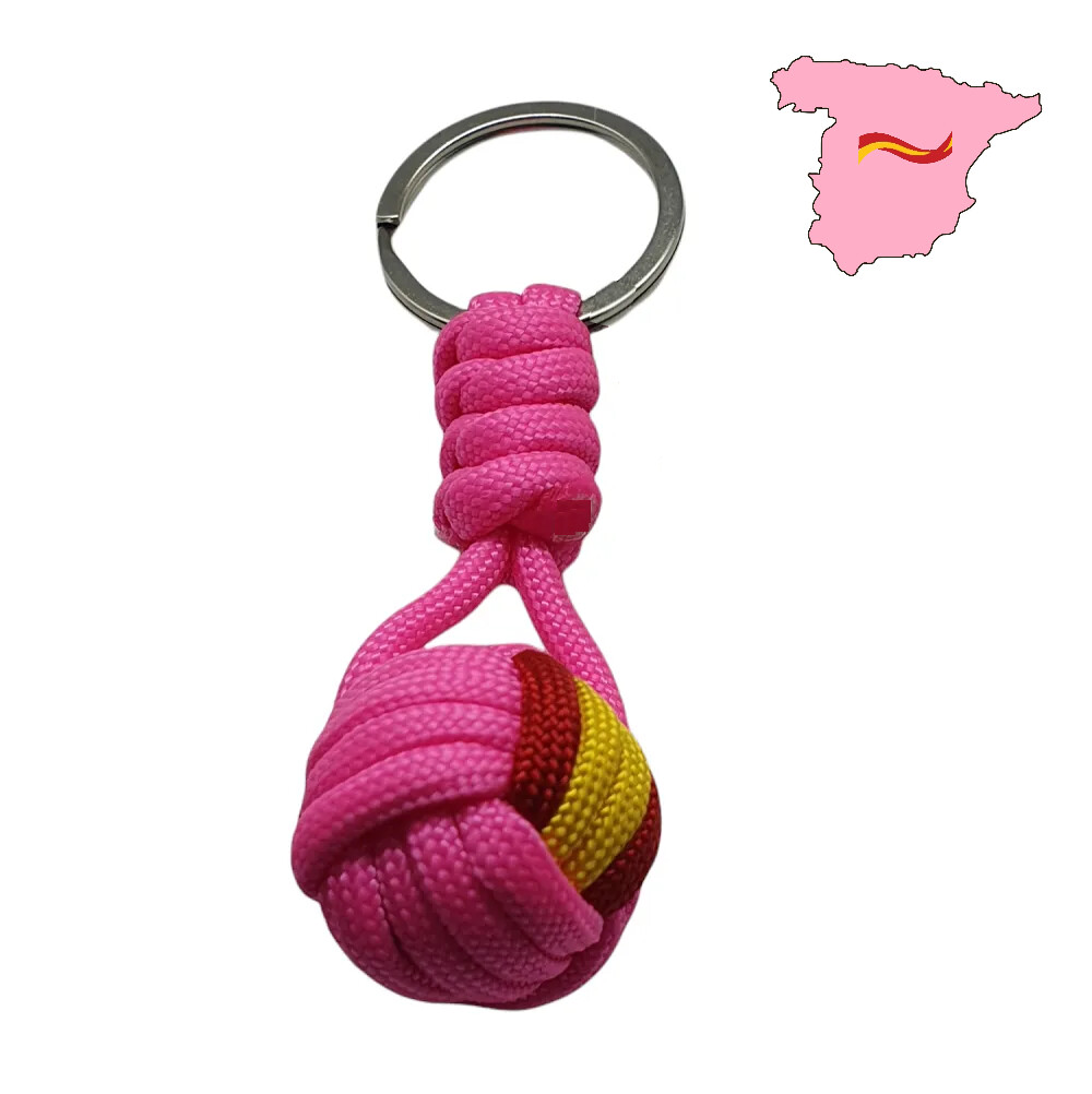 LLAVERO BOLA ESPAÑA ROSA
