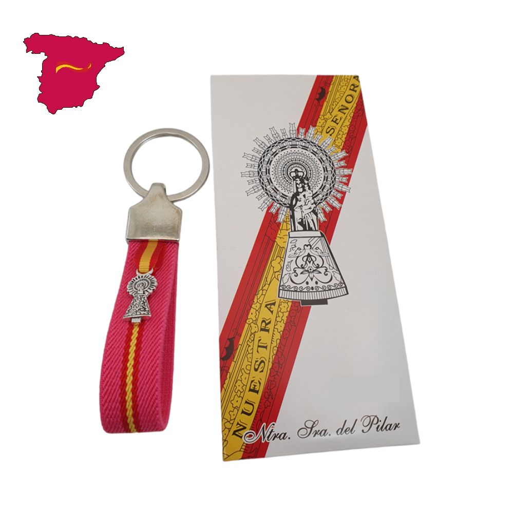 CINTA Y LLAVERO EL PILAR ROSA FUCSIA