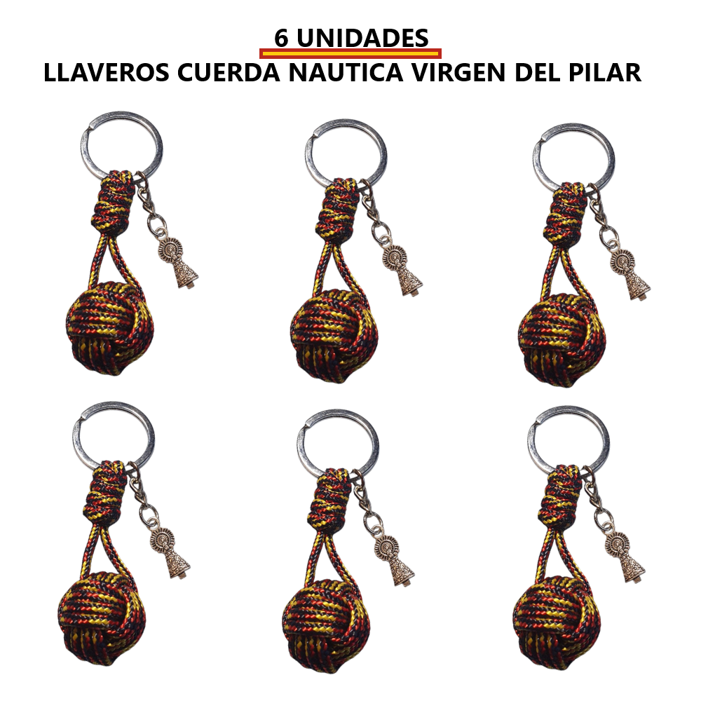 6 LLAVEROS BOLA ESPAÑA EL PILAR