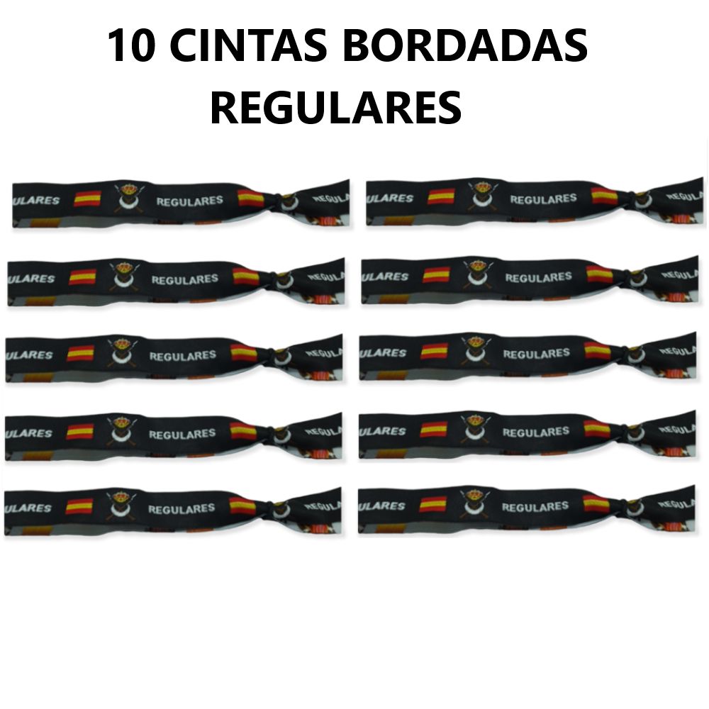 10 UNIDADES CINTA BORDADA REGULARES.