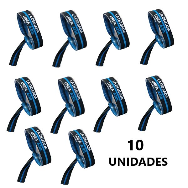 10 UNIDADES CINTA DELGADA LINEA AZUL