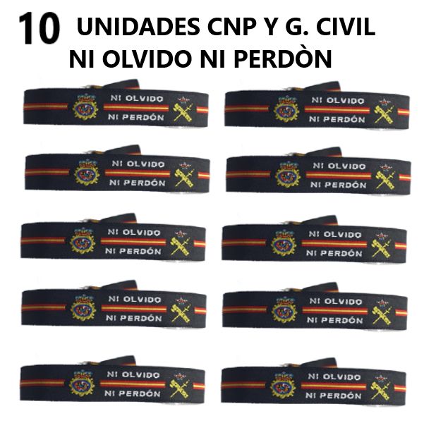10 UNIDADES CINTA BORDADA 2 CUERPOS NI OLVIDO NI PERDON