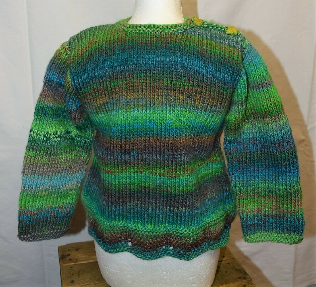 Dégradé vert, pull chaud