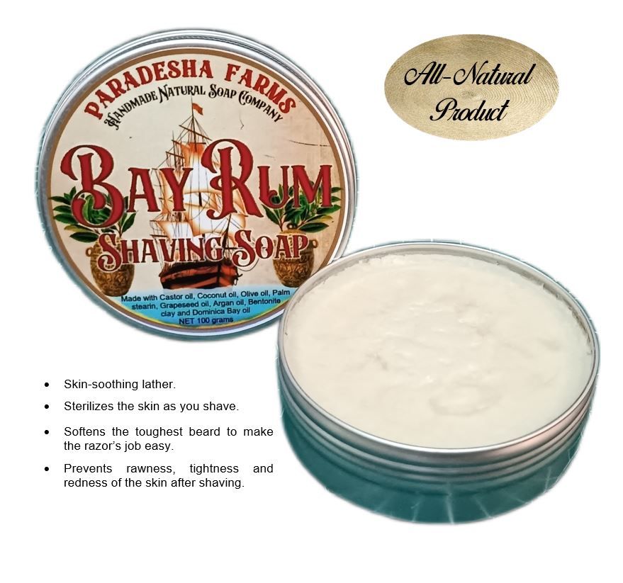 Bay Rum All Natural Premium Shaving Soap (110 gram aluminum can)