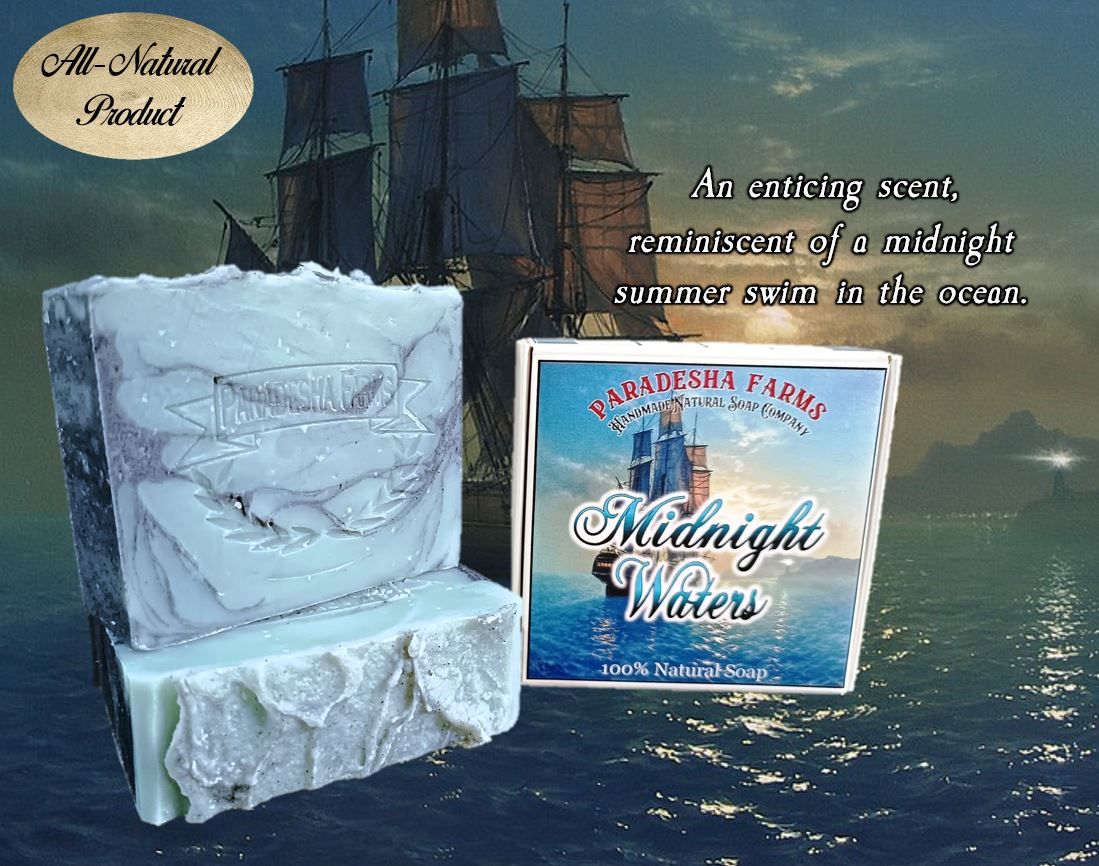 Midnight Waters Natural Soap with 6 different essential oils (approx. 160grams)