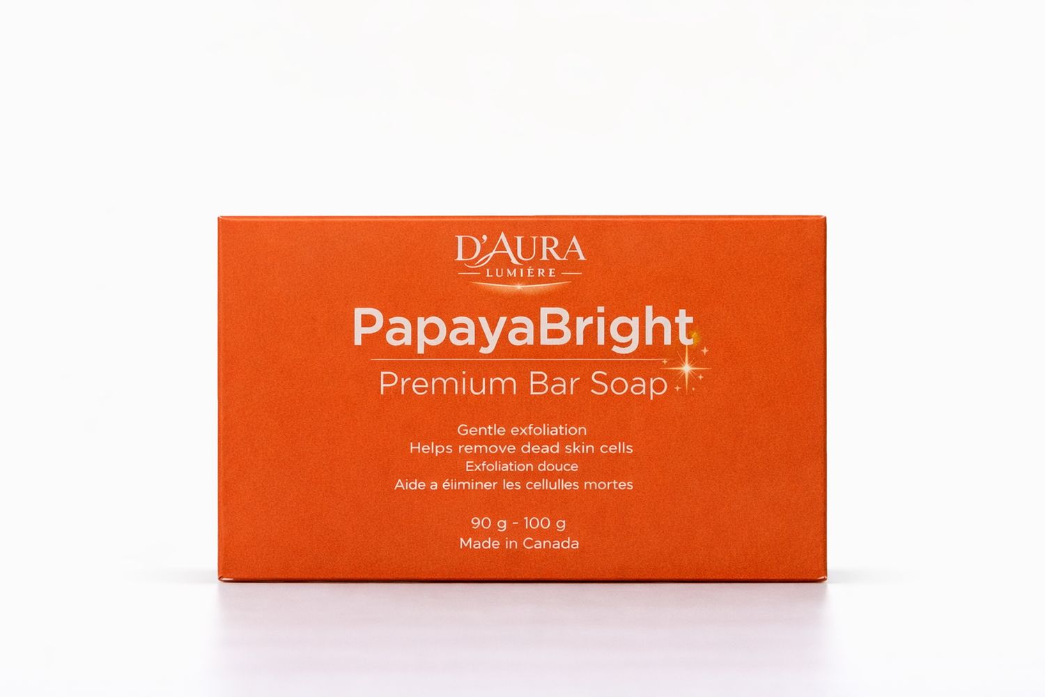 D’Aura PapayaBright Premium Bar Soap (90–100 g)