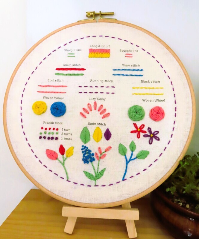 Hand Embroidery full kit “Basic Stitches&quot; for beginners