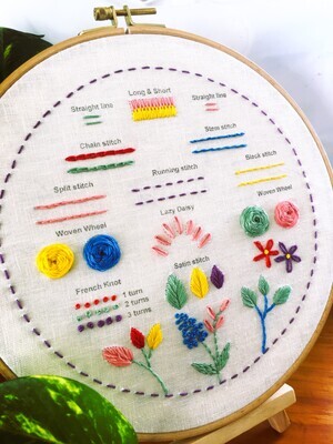 Hand Embroidery full kit “Basic Stitches" for beginners