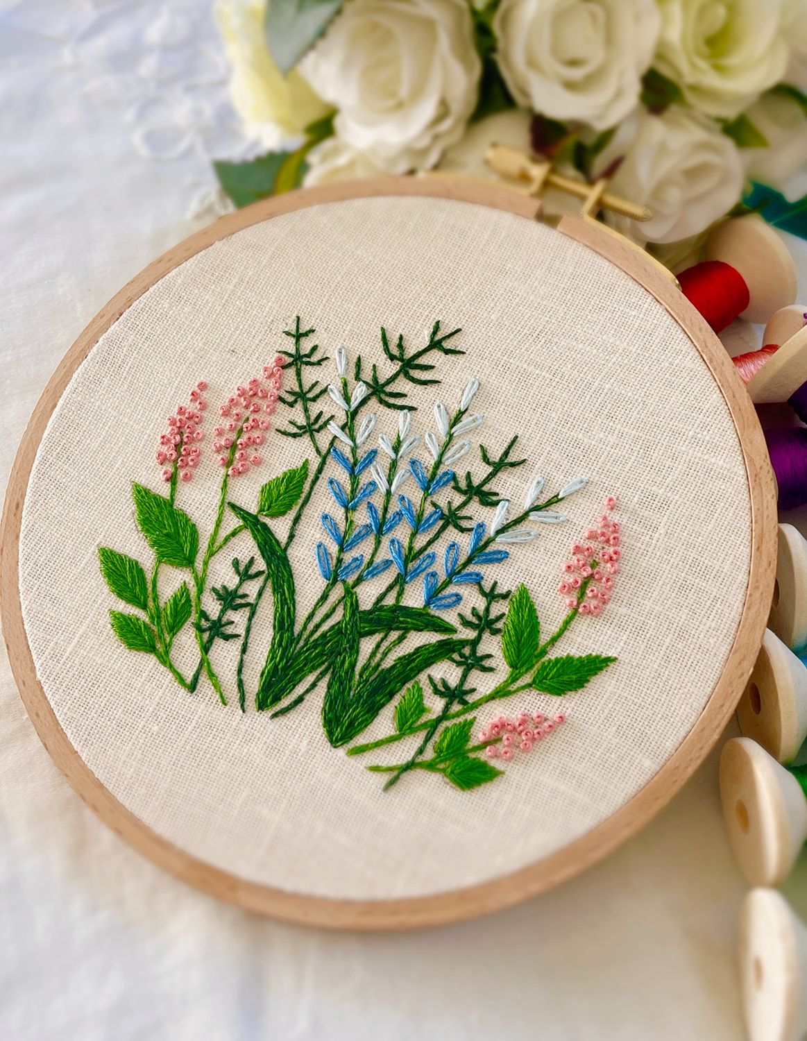 Hand Embroidery mini full kit “Meadow Garden”