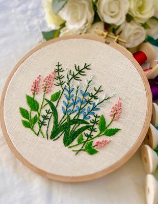 Hand Embroidery mini full kit “Meadow Garden”