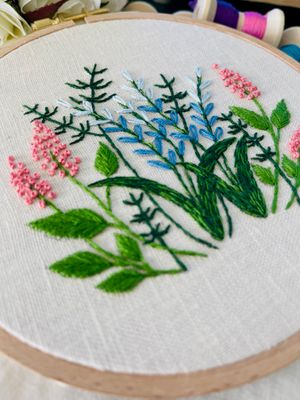 Hand Embroidery mini full kit “Meadow Garden”