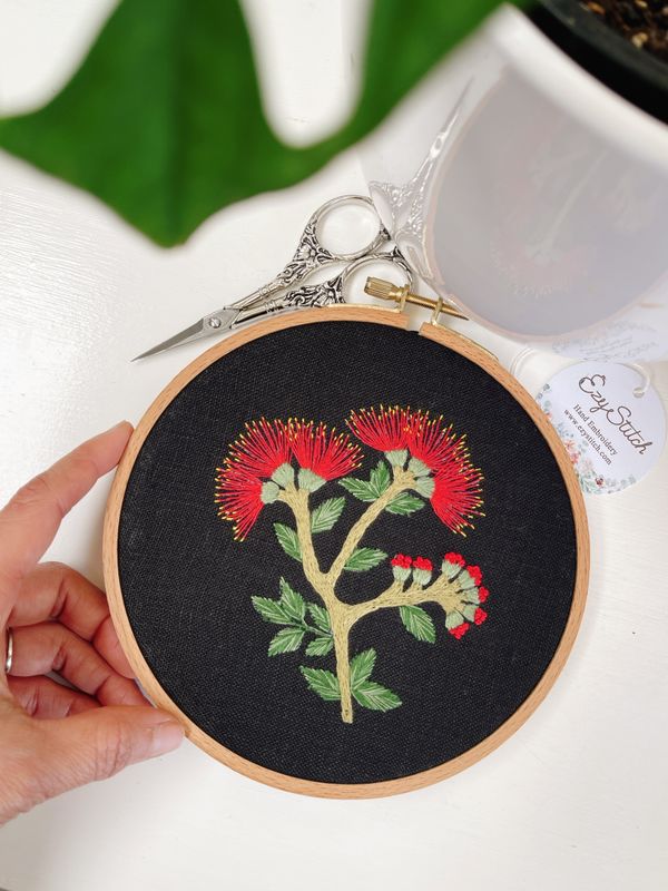 Hand Embroidery full kit “Pōhutukawa" for beginner - (updated) design