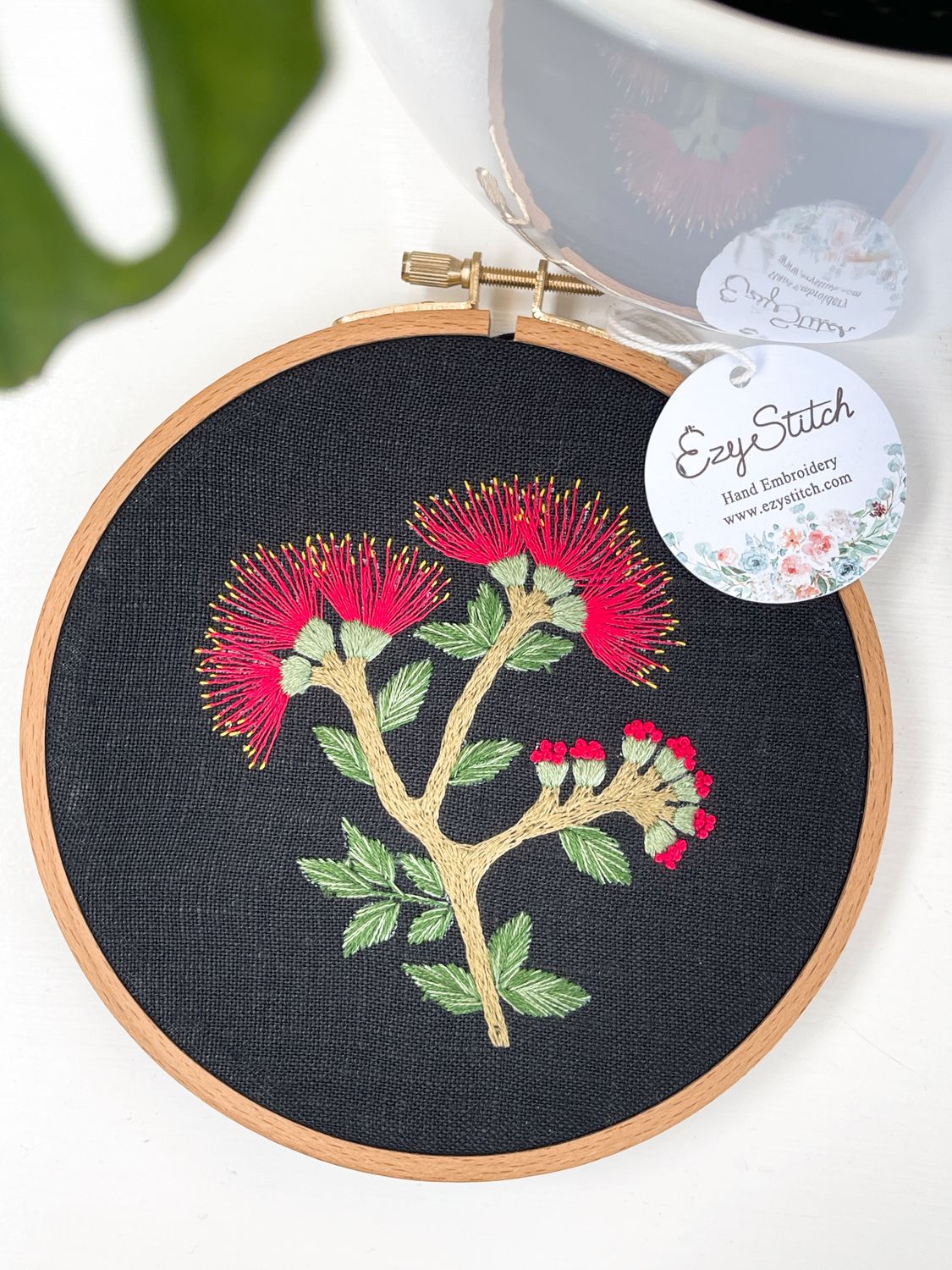 Hand Embroidery full kit “Pōhutukawa&quot; for beginner - (updated) design