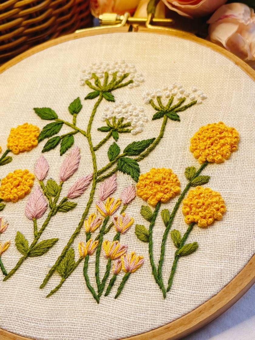 Hand Embroidery Mini FULL kit “Wildflowers” Design