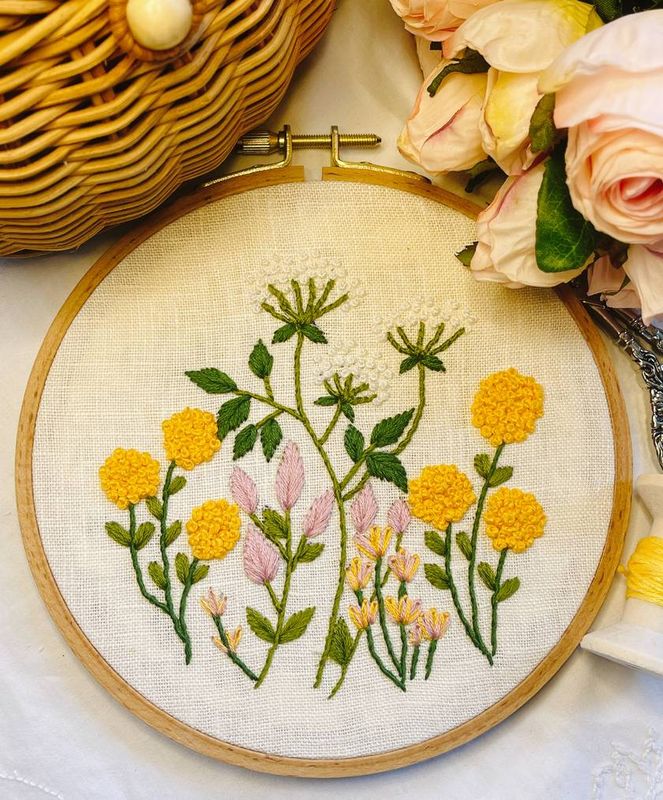 Hand Embroidery Mini FULL kit “Wildflowers” Design