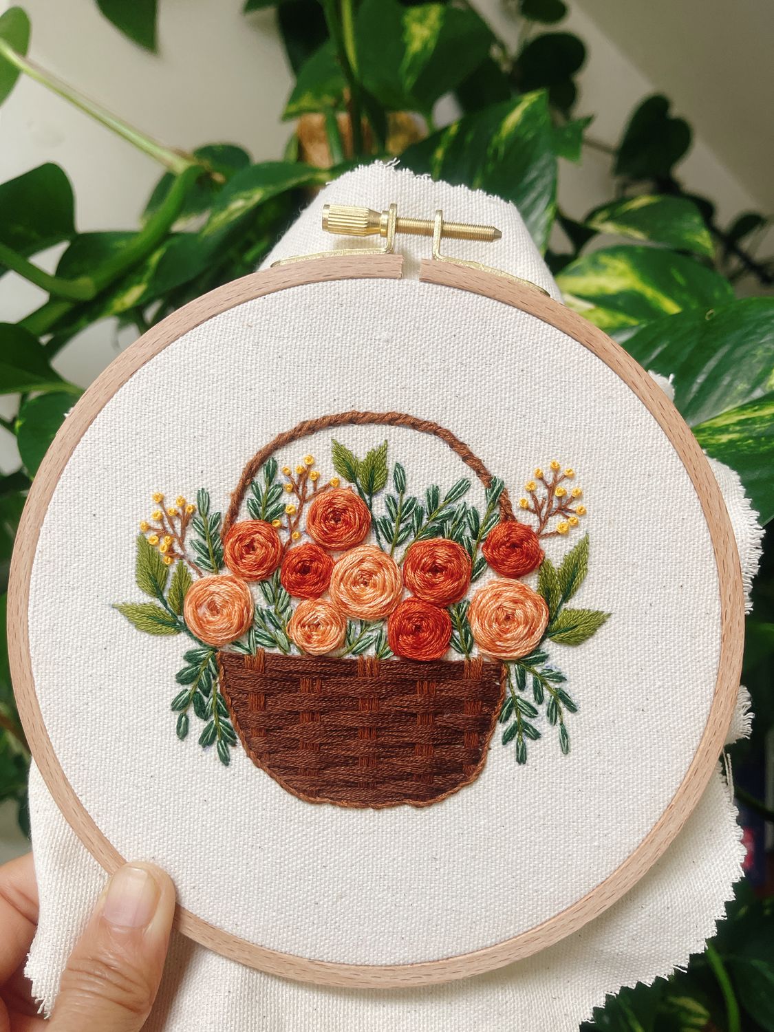 Hand Embroidery mini full kit “Sweet Rosy Basket”